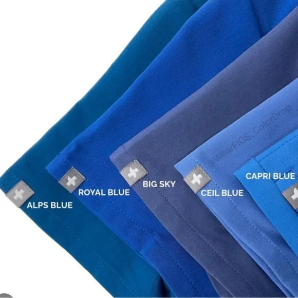 (2 of 2) Figs Women’s Zamora Jogger Scrub Pants Capri Blue Sz MP - Picture 5 of 5